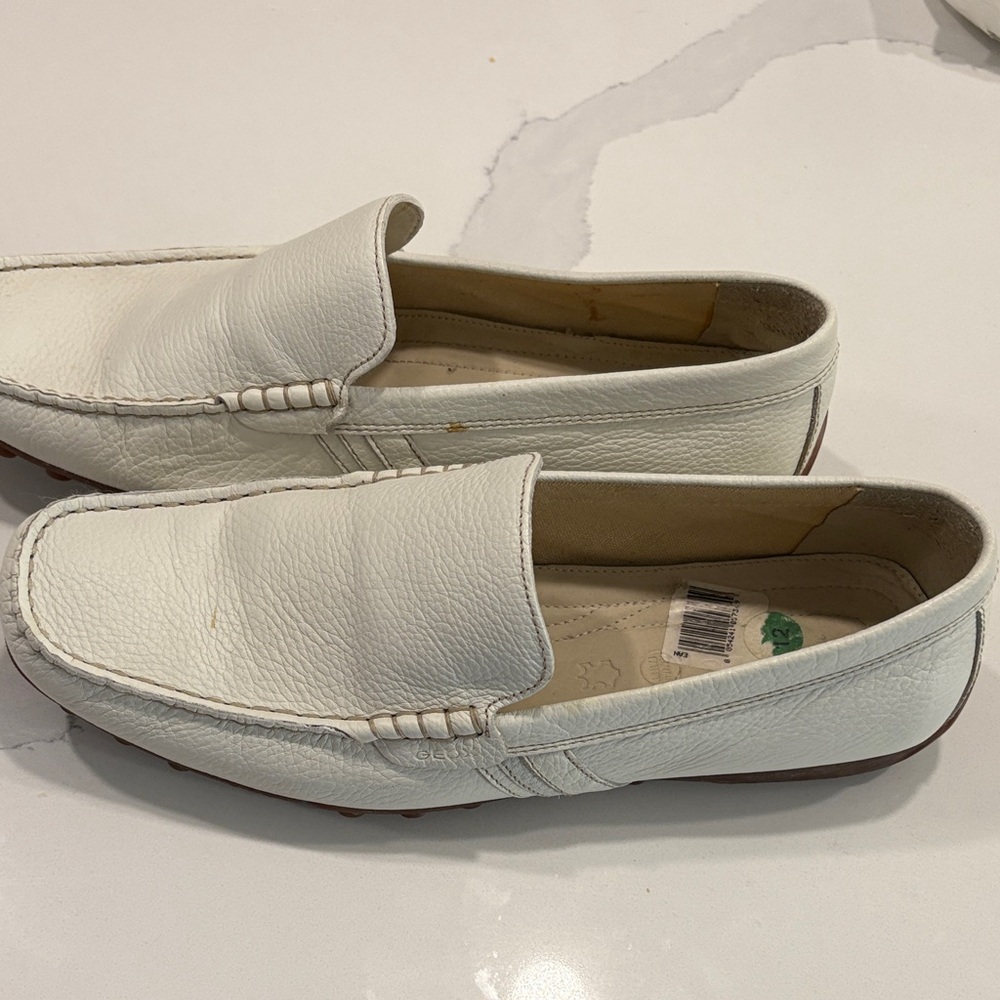 Geox Men's Off-White Leather Loafers